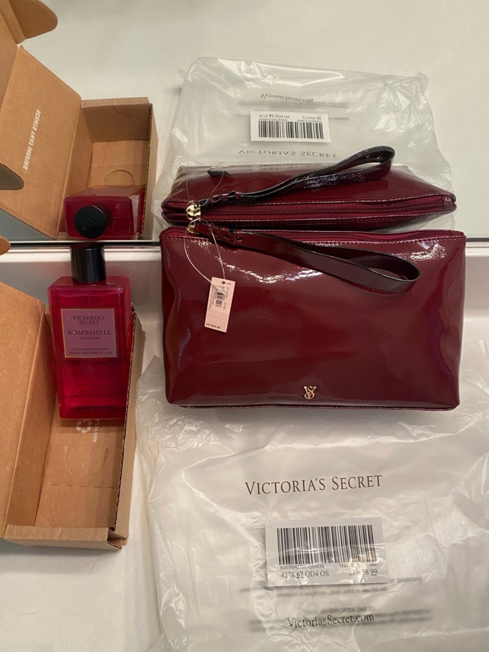 Victoria's Secret Wristlet Bag and Bombshell Passion Mist